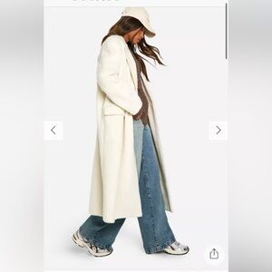 OVERSIZED DOUBLE BREASTED WOOL LOOK COAT